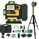 16 Line Laser Level Green Self Leveling 4D Cross Measure Tool Kit + 2 Batteries