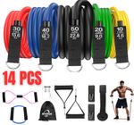 14PCS Set Resistance Bands Workout Exercise Crossfit Fitness Yoga Training Tubes