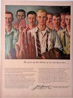 1955 John Hancock Mutual Life Insurance He gives up liberty Print Ad Life Aug 22