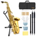 SONICAKE Gold Eb Alto Saxophone Complete Set Beginner Saxophone Full Kits UK