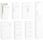 Gloss White Bathroom Cupboard Cabinet Drawer Base Unit Storage Tall Furniture IM