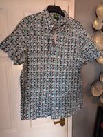 Rare Apple Corps 2014 Blue Beatles Faces Shirt Button Up Xl