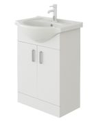Bathroom Vanity Unit Basin Storage Cupboard Furniture White Ceramic Modern 550