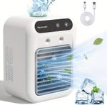 Portable Evaporative Air Cooler 500ml Water Tank 2-Speed Touch Control White