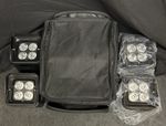 Equinox Colour Raider Uplighter Pack - 4 Lights Ex Cond With Carry Bag/Cables