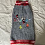 Winter Paws Christmas Dog Jumper Size L Grey/Red Acrylic Knit Sweater