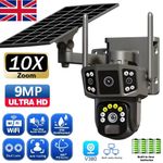 Solar Camera WiFi Wireless Solar Powered Security PTZ CCTV IP IR Outdoor 3Lens