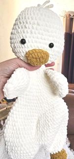 Handmade Crochet Duck Baby Comforter - Baby Shower Gift - Boxed 