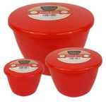 Pudding Basins with Lids Red Small / Medium Plastic Basin Bowl Size 1/4 ½ 1 pint