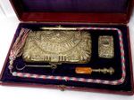 RARE Antique Silver Smoking Set In Fitted Case. Complete. Recuerdo. Spanish 🇬🇧
