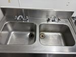 Stainless Steel Double Bowl Sink Commercial, 220cm x 70cm