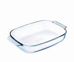 PYREX Clear Glass Rectangular Baking Dish with Handles, Oven Safe