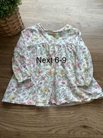 NEXT Girls Multicolour Floral Woven Cotton A-Line Long Sleeve Button Dress 6-9M
