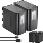 2x NP-F970 Battery 8800mAh for Sony NP-F970 NP-F960 NP-F950 NP-F750 USB Charge