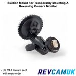 Suction mount bracket for rear view monitor