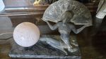 Antique French Spelter Table Lamp