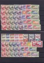 French Colonies 1942 Air Mail 73 stamps PLANES AND VIEWS MNH SUPERB (GX)
