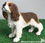 King Charles Spaniel ornament Leonardo Blenheim Chestnut & White in gift box