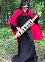 5.5 FT ANIMATED BLUETOOTH KEYTARIST REAPER SKELETON HALLOWEEN PROP PRESALE