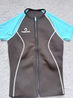 Tribord Oxylane Neoprene Swim Surf Top Rash Vest Zip Paddleboarding Black M