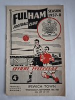 Fulham V Ipswich Town 18/9/1957 Div 2 Programme No Writing