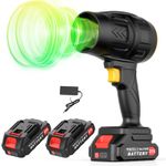2 Battery Cordless Leaf Blower Turbo Fan Electric Handheld Air Blower 40000 RPM