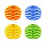 PROWASHROOM Urinal Mats Pack of 10 Odour Control Apple, Lemon, Ocean, Orange