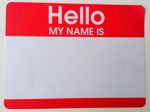 Name Stickers  / Name Labels - Hello My Name Is - 100 labels. Red & White