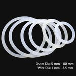 Silicone O-Ring Food Grade Seal Washer White Rubber O Ring OD 5 mm - 80 mm
