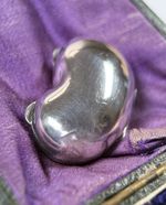 Vintage Tin Pill Box Silver Bean Lucky Charm Lucky Bean Jewelry Box Luck