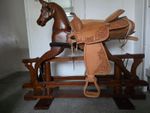 Large Wooden Rocking Horse + Professional Saddle