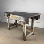 Vintage Wooden Workbench with Vice