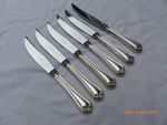 6 SILVER PLATE ARTHUR PRICE JESMOND PATTERN STEAK KNIVES