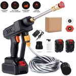 Cordless Car High Pressure Washer Jet Water Wash Cleaner Gun Portable +2 Battery