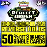 PRESALE - POKEMON - MEGA EVOLUTION: PERFECT ORDER REVERSE HOLO SINGLE CARDS NEW