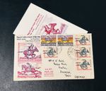RARE 1971 SOUTH VIETNAM FDC COVER + CARD COURIER ON HORSEBACK D DAY TO ENGLAND