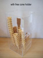 New Ice Cream Cone Display Hygiene Cabinet Waffle Cone Cornet Holder Top Loader