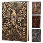 Vintage Phoenix Notebook Embossed Journal Retro Diary Gem Cover Writing Book UK