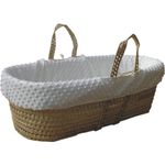 Handmade Moses Basket Dressing in Cream Dimple Fleece, Cover Soft Baby Bedding