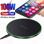 100W Fast Wireless Charger Charging Pad For iPhone 15 14 13 12 11 X & Samsung UK