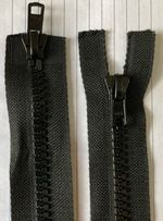 Two Way Long Heavy Duty Strong Open End Zip #8 Black Chunky  with YKK Sliders