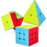 2x2 3x3 Pyramid Puzzle toy twist cube Moyu Qiyi 3PCS Stickerless Speed