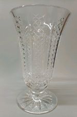 Vintage Waterford Balmoral Crystal Vase Footed Diamond Pattern 24.5cm