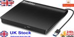 External CD/DVD Drive for Laptop USB 3.0 CD/DVD Player Portable CD DVD +/-RW Bur
