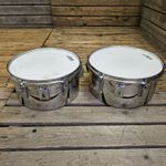 Lazer Timbale Drums 13" And 14" Chromed Steel USED! RKLAZ290426