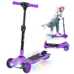 AIYAPLAY Electric Scooter for Kids, 3 Wheel Foldable Kids Scooter, Purple