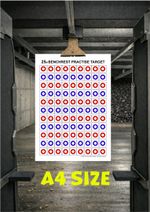 Airgun Benchrest Targets 25m – A4 210gsm Card – 14 Practice Targets – Fast Post