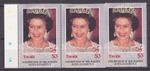 TUVALU '3 Sided Imperf Variety': 1986 SG384 $3 QEII in Canberra - Marginal Strip