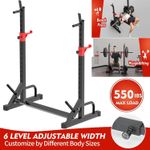 Adjustable Barbell Rack Squat Stand Pair Weight Lifting Bench Press Home Gym UK