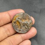 Vintage Bronze Coin Token Goat Figure Relief Medallion Collectible Old Style